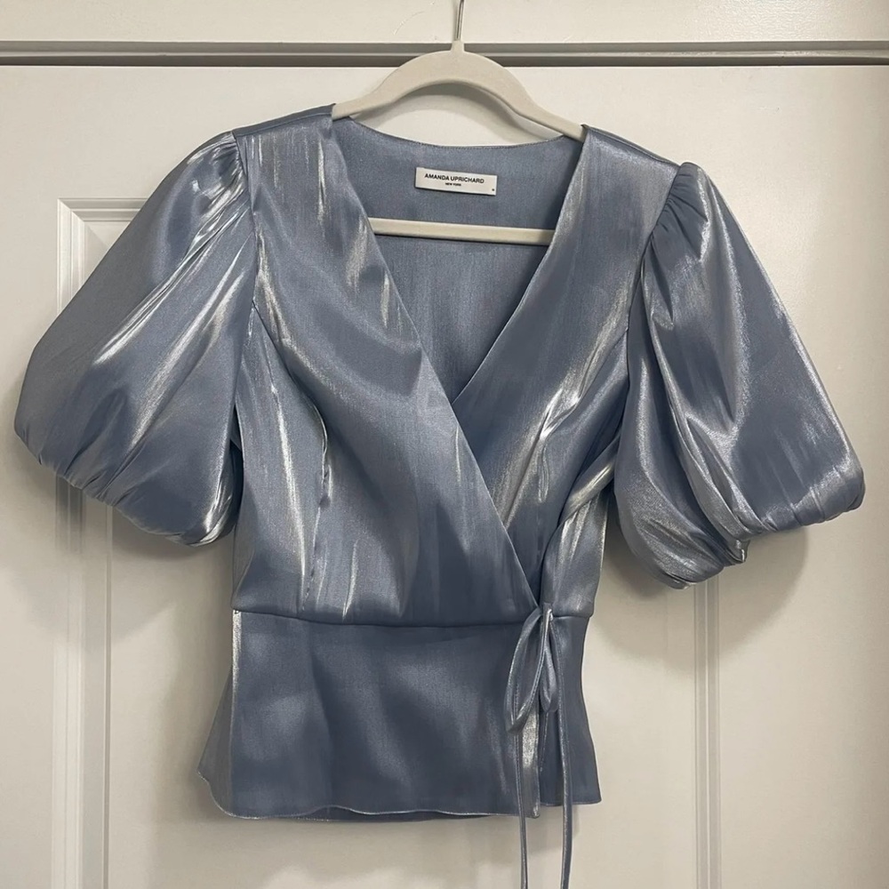 Amanda Uprichard Metallic Maggie Blouse